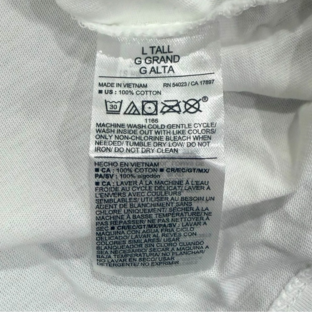 NWT Old Navy 100% Cotton Mariner Long Sleeve T Shirt L Tall Loose Fit - White - Picture 8 of 9